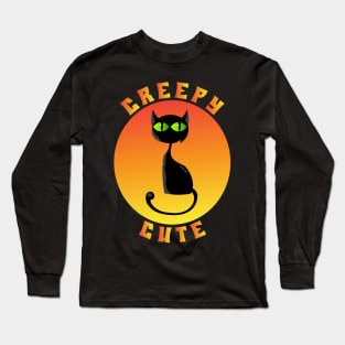 Halloween Creepy Cute Cat Long Sleeve T-Shirt
